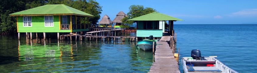 Bocas del Toro holidays - chalets over the water at Crawl Cay Panama